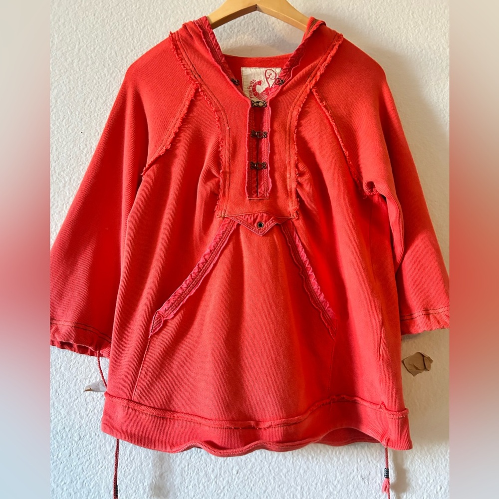 Free People Vibrant Red  Hoodie